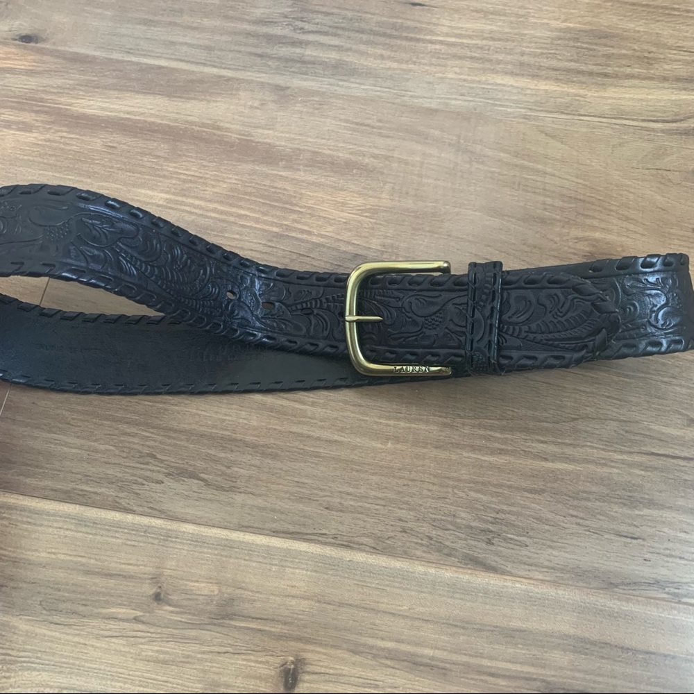 Ralph Lauren Dark Brown Floral Belt